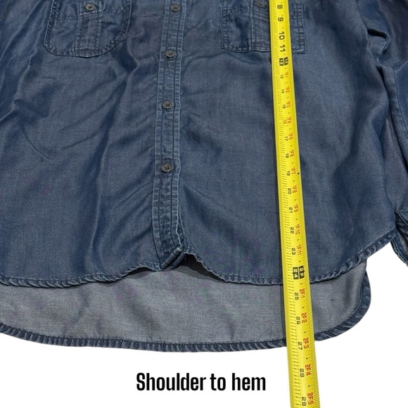 prAna Blue Chambray Long Sleeve Button Up Outdoors Women’s Size S - Picture 11 of 11